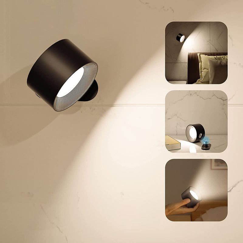 Kabellose, Wiederaufladbare Led-wandleuchte Mit Touchscreen, 3 Farbtemperaturen Und Einstellbarer Helligkeit, Fürs Schlafzimmer