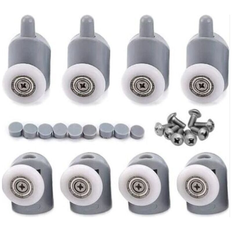 8-teiliges, Verstellbares Doppelrollen-duschtürrollenset, 25-mm-rollen Für Duschkabinen, 5 Obere Und 5 Untere Crezuo-rollen