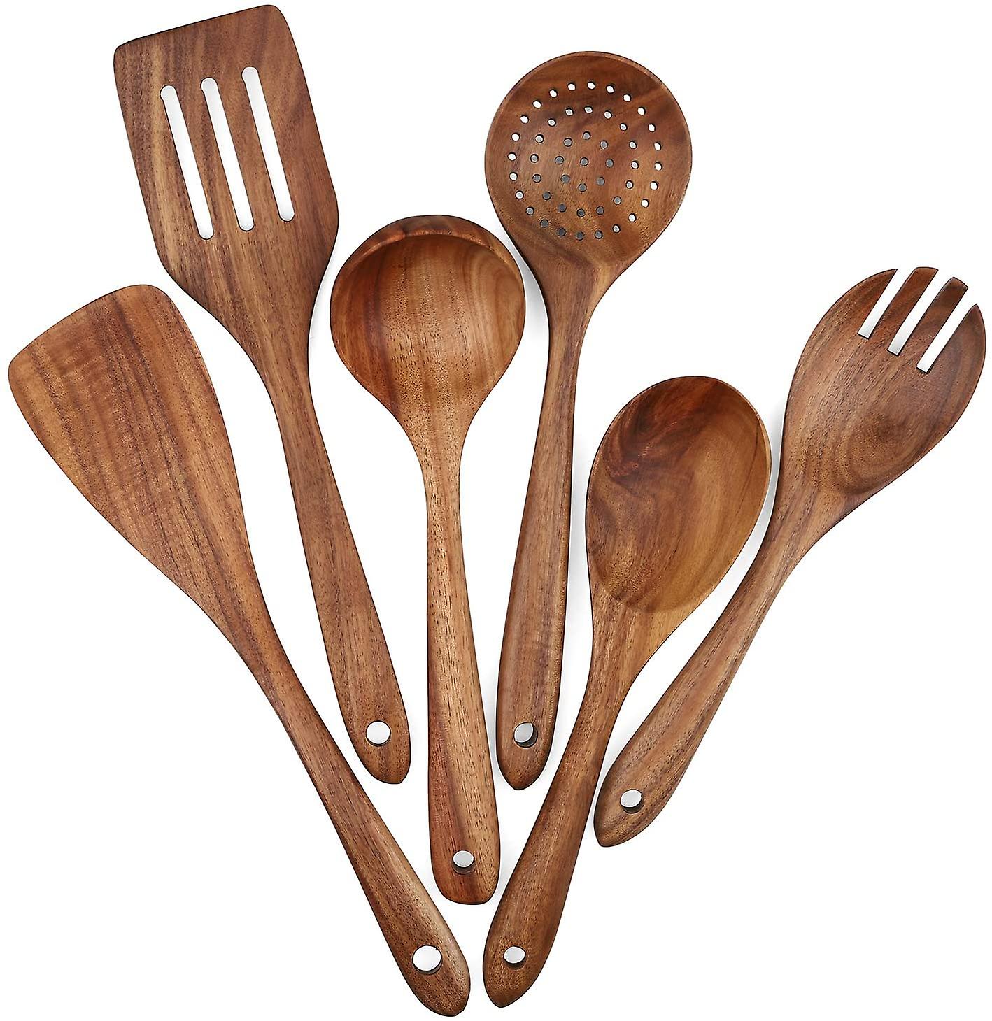 Küchenutensilien-set Aus Holz, 6-teilig, Kratzfest Und Hitzebeständig