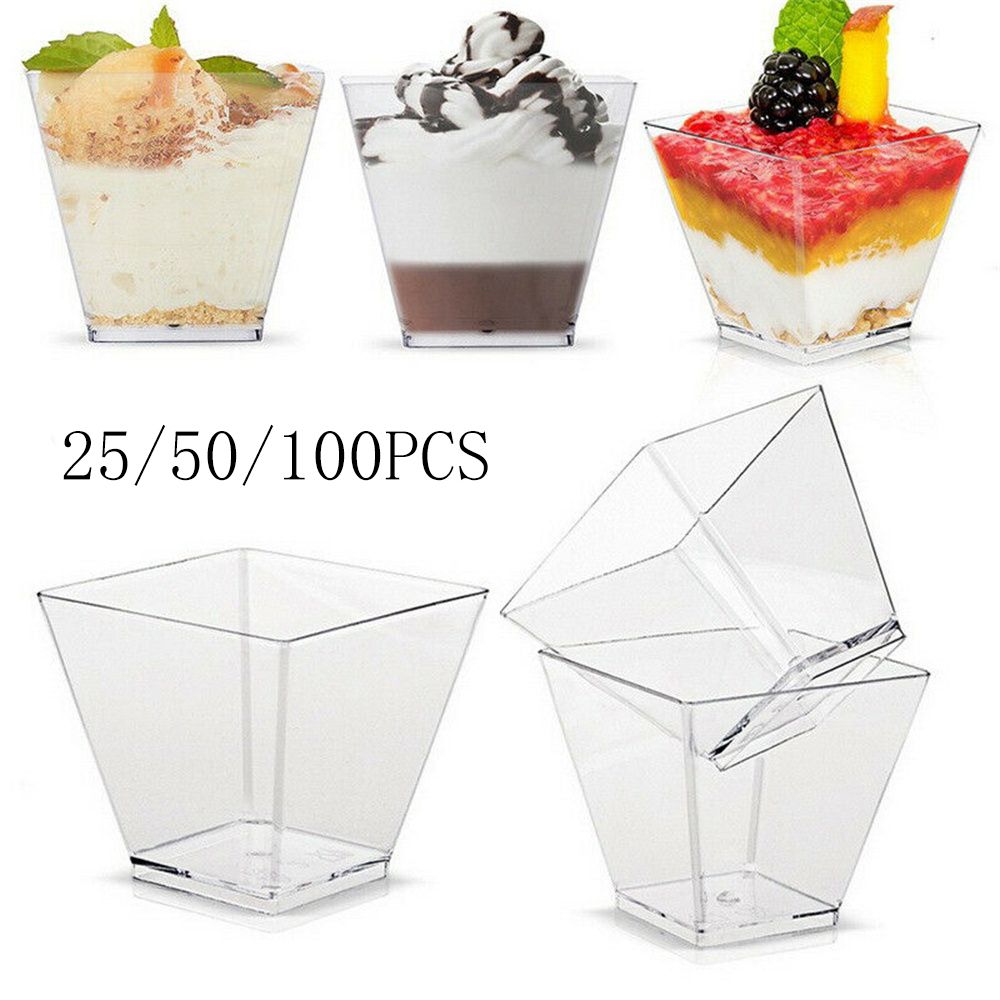 Plastikbecher Für Desserts, Durchsichtig
