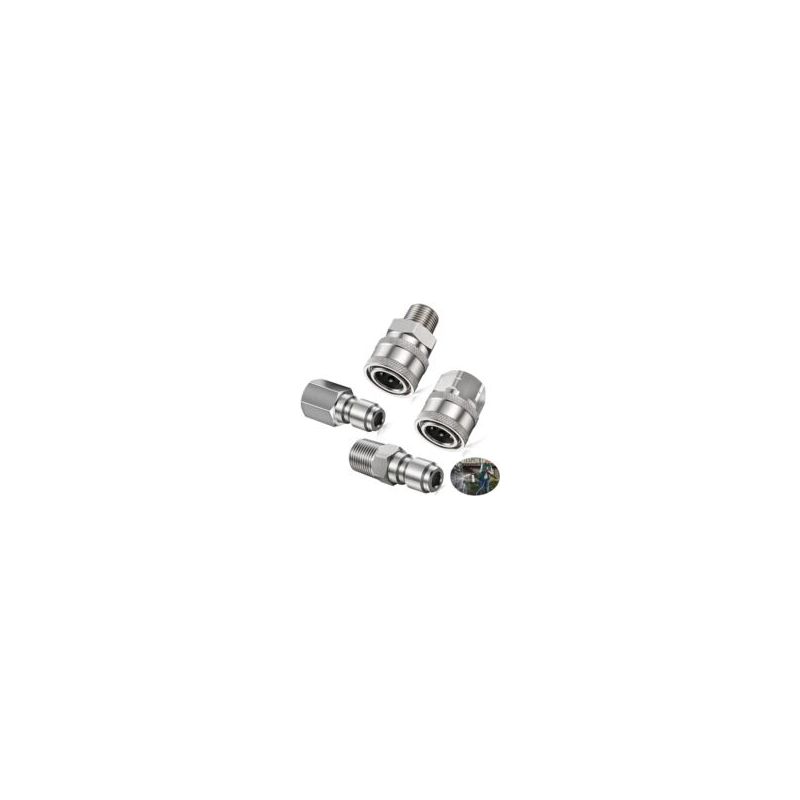 Crezuo 1/4 Zoll Npt-hochdruckverschraubungen Mit Innengewinde, 4er-set, Silber
