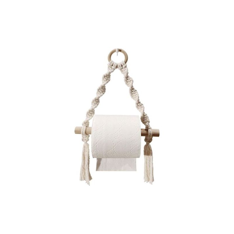 Porte-papier Toilette Et Porte-serviettes En Corde De Coton Pour Décoration De Salle De Bain Crezuo