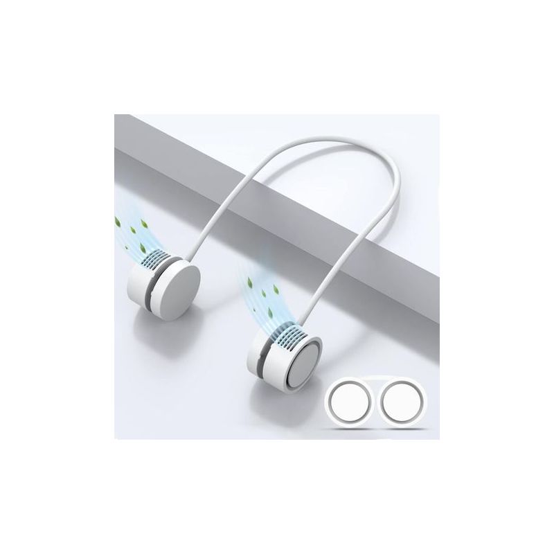 Crezuo Tragbarer Nackenventilator, 3 Geschwindigkeitsstufen, Usb-aufladbar, 720° Verstellbare Windrichtung, Ohne Rotorblätter