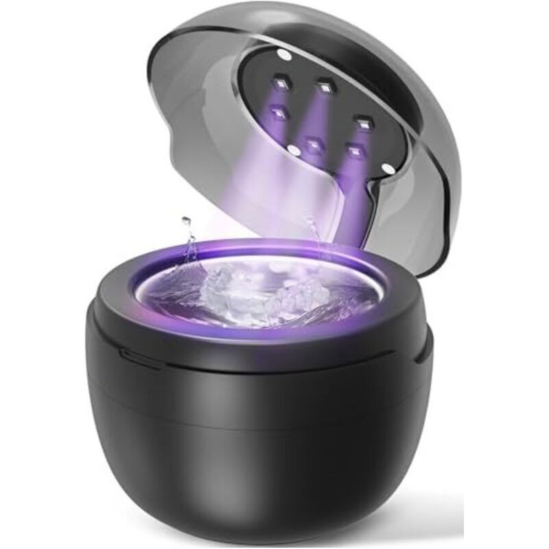 45.000 Hz, 250 Ml Ultraschallreiniger Mit 6 Uv-lampen Für Mundschutz, Kieferorthopädische Apparaturen, Retainer, Prothesen, Aligner Und Schmuck – Crezuo