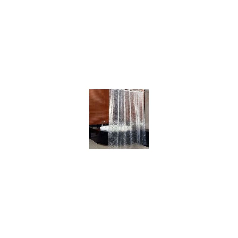 Crezuo 180 X 200 Cm 3d-duschvorhang, Transparent, Peva-duschvorhang, Schimmelresistent, Antibakteriell, Wasserdicht, Waschbar, Mit 12 Duschringen Und Haken, Für Badewanne, Pvc-frei