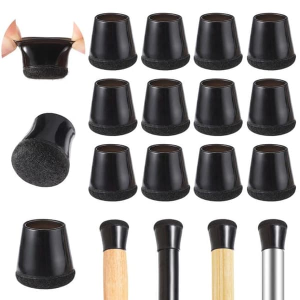 40er-pack Möbelknöpfe / Stuhlbeinschoner Mit Filz – Silikon-bodenschutz Für Stuhlbeine 15–18 Mm