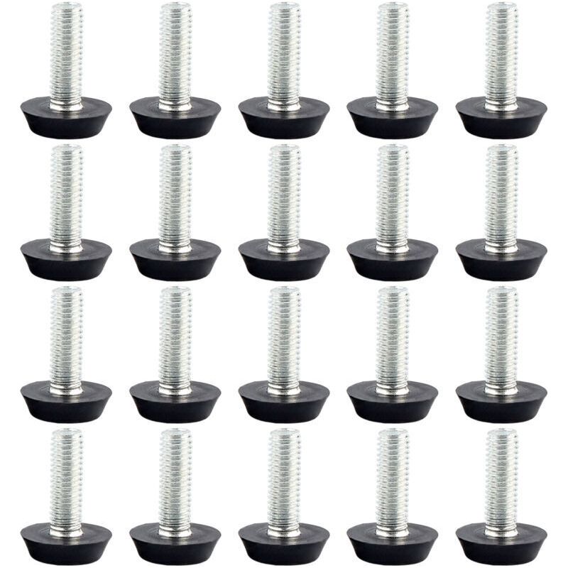 Nivellierfüße Für Möbel, Verstellbare Tischfüße, Zur Montage Unter Möbelbeinen, M8 X 20 Mm, 20 Stück Crezuo