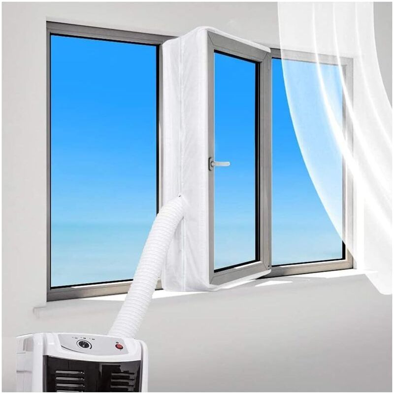 Klimaanlagen-dichtungsgewebe Für Fenster, Türen Und Mobile Klimageräte Bietet Kühlungsisolierung Einfache Und Bequeme Montage Passend Für Fenster Bis Zu 400 X 35 Cm. Crezuo
