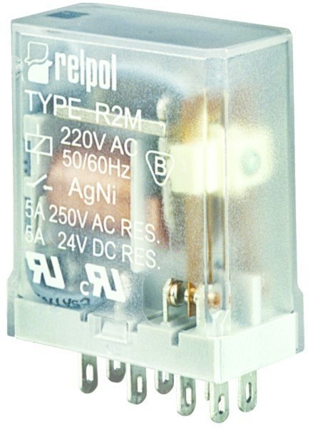 Industrierelais R2m-2012-23-1024, Kontakte: 2p, Spule: 24 Vdc, Laststrom