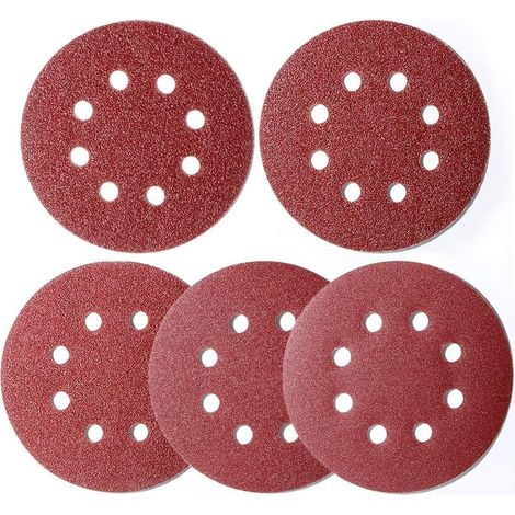 100 Stück Exzenterschleifer Schleifpapier 125mm Klett, 8 Loch Schleifscheiben 125mm Rund Klett Für Exzenterschleifer 20x 40/60/80/120/180 Körnung By