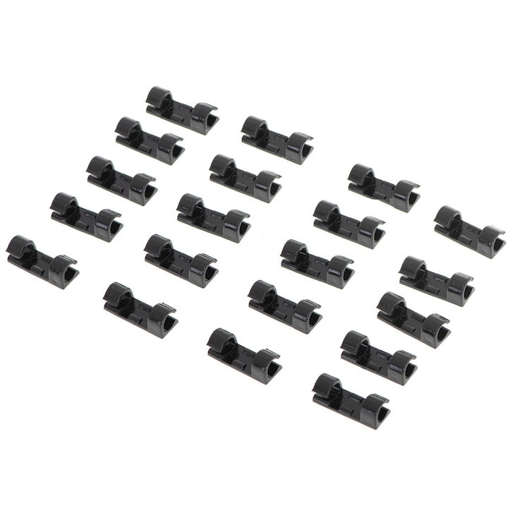 Set Mit 20 Schwarzen Kabel-/drahtorganisatoren Aus Kunststoff
