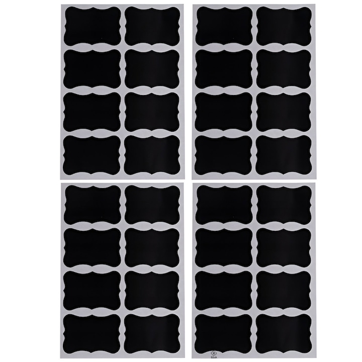 Set Mit 32 Selbstklebenden Etiketten, 5 X 3,5 Cm, Schwarz
