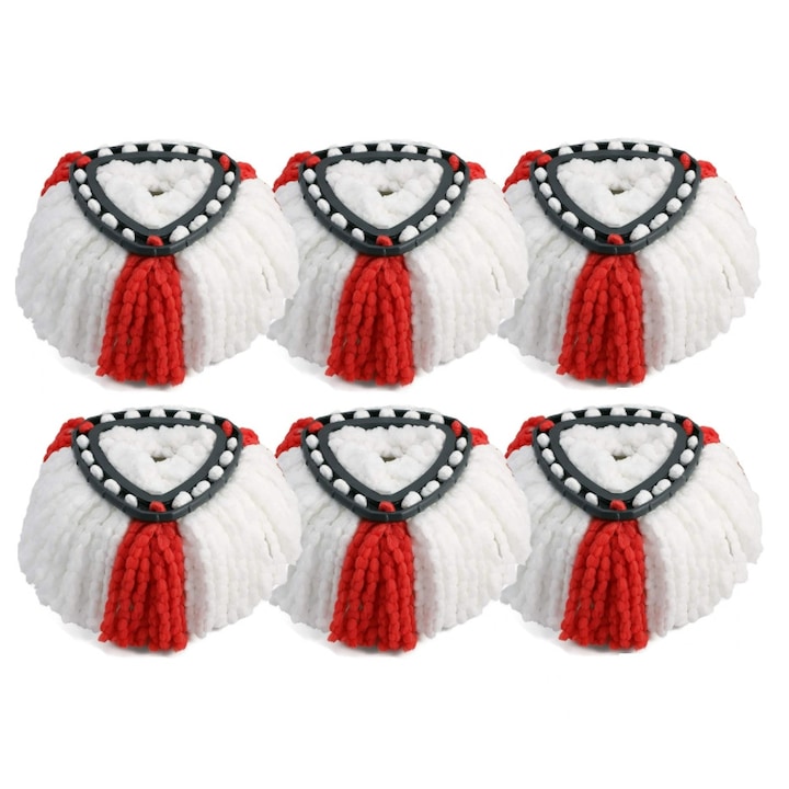 Set Mit 6 Easy Wring Turbo-nachfüllpackungen, Vileda, Für Rotationsmopp, 2-in-1, Weiß/rot