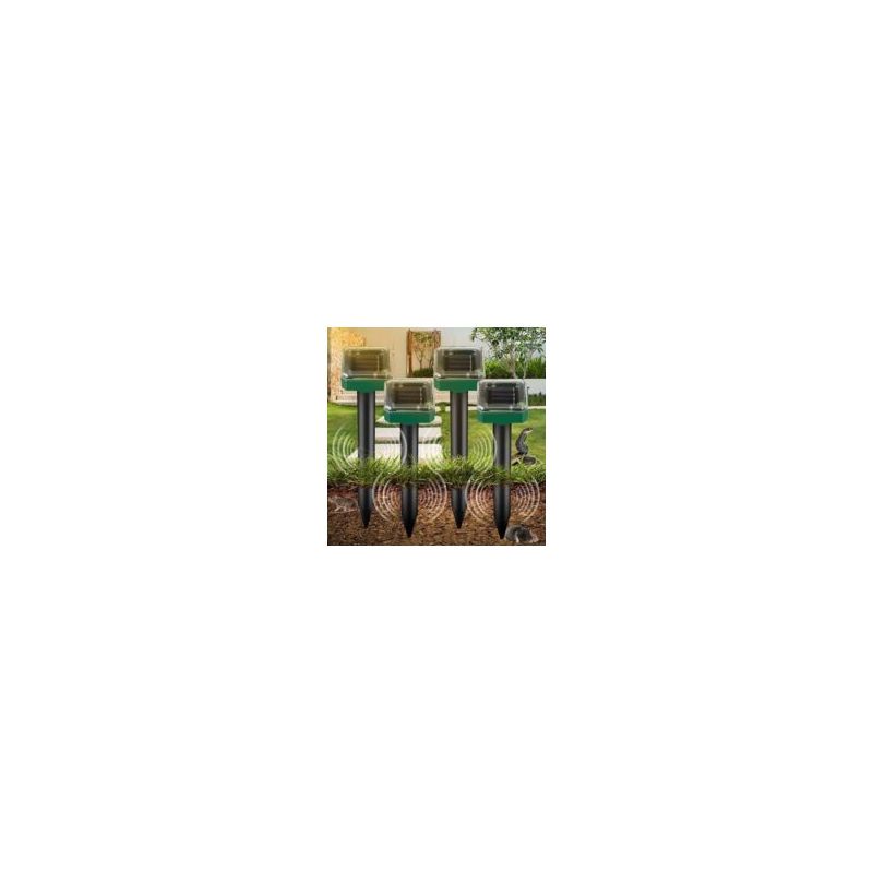 Set Mit 4 Ip65 Ultraschall-tierabwehrgeräten, Solar-ultraschall-nagerabwehrgerät, Solar-garten-nager- Und Tierabwehrgerät, Bdd Crezuo