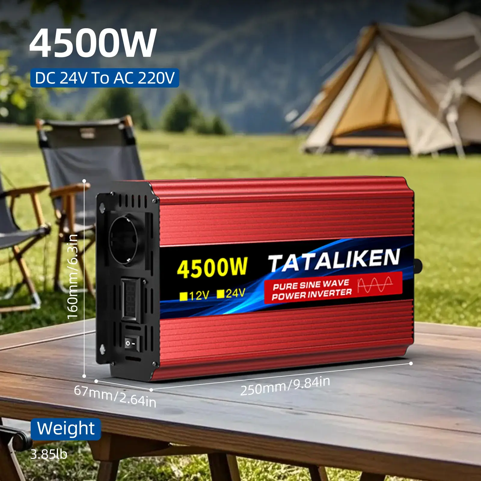 Reiner Sinuswelle Wechselrichter Tataliken 4500w 24v Auf 230v Spannungswandler Für Camping, Wohnmobil, Haushalt Notstrom Und Autark‑einsatz