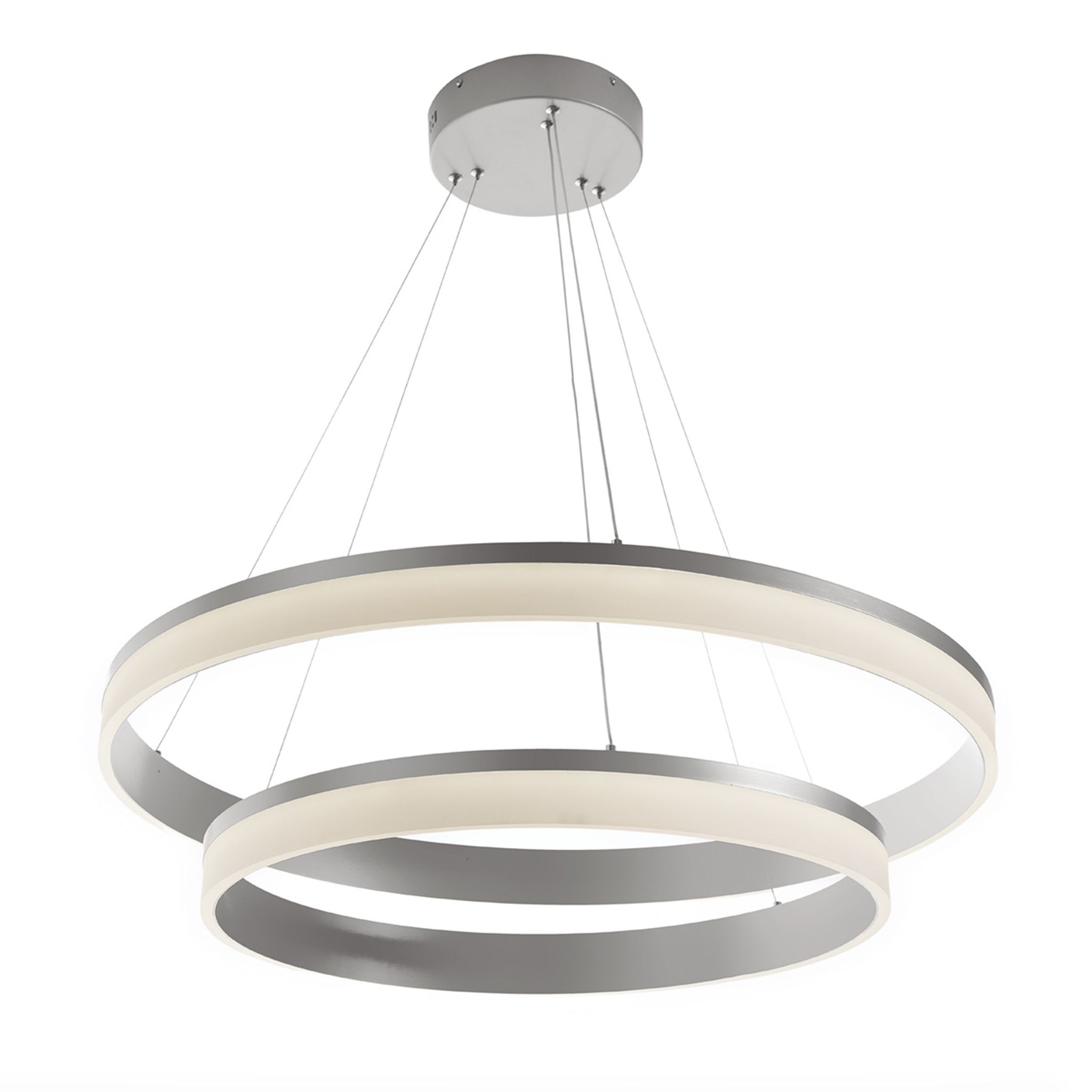 Deckenleuchte, 80x80x120 Cm, Silberfarbenes Metall, Metallisches Material, Silber, 80x80x120 Cm.