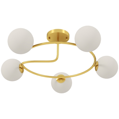 Led-deckenleuchte 20w Mit 5 G9-fassungen, Elegantes Design In Gold Und Weiß, Moderne Deckenlampe (glühbirnen Nicht Enthalten)