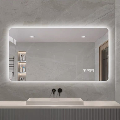 Led-badezimmerspiegel 60x100 Cm, Antibeschlag, Ambientbeleuchtung, 3 Lichtfarben, Stufenlos Dimmbar, Speicherfunktion, Ip44 Wasserdicht, Horizontale Oder Vertikale Montage
