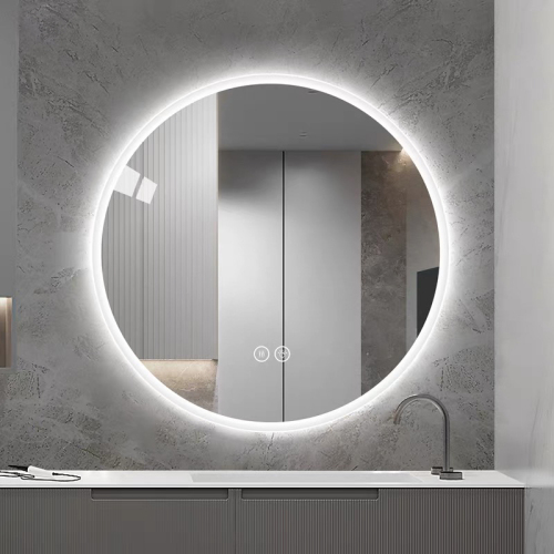 Runder Badezimmerspiegel 80 Cm Mit Led-licht, Beschlagfreier Schminkspiegel Mit Einstellbarer Helligkeit Und Farbtemperatur (3 Farben), Intelligenter Wandspeicher Für Bad Und Schlafzimmer, Moderne Dek