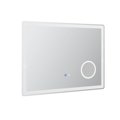 Led-badezimmerspiegel 80x60 Cm Mit 3-fach Lupe, Touch, Anti-beschlag, 3 Farbtemperaturen