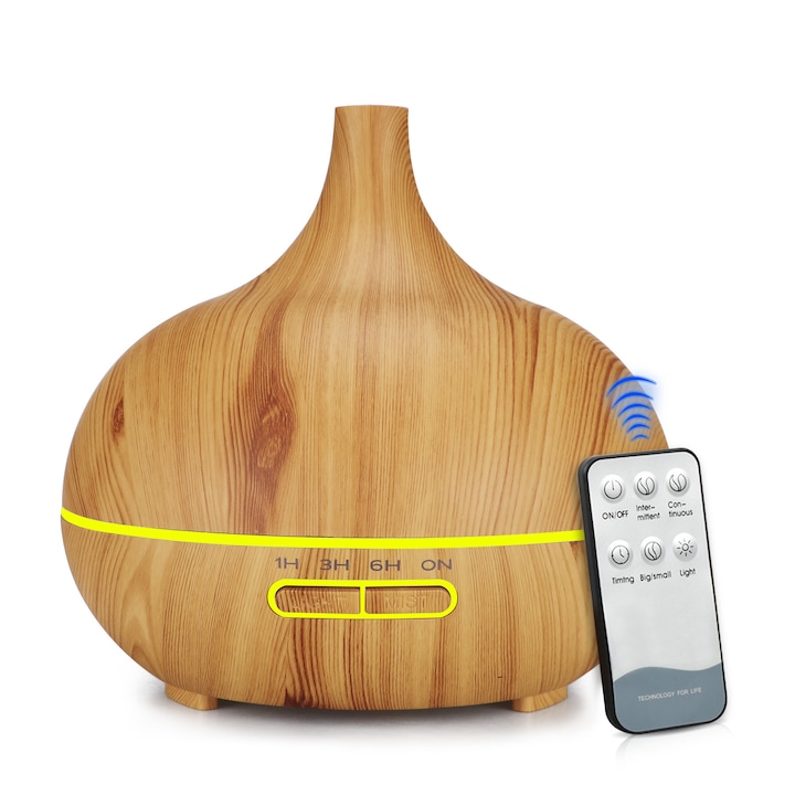 Aromatherapie-diffusor, Littledomi, Ultraschall-luftbefeuchter, Nachtlicht Mit Fernbedienung, 500 Ml, 16 Stunden Laufzeit, Leise, Weiß