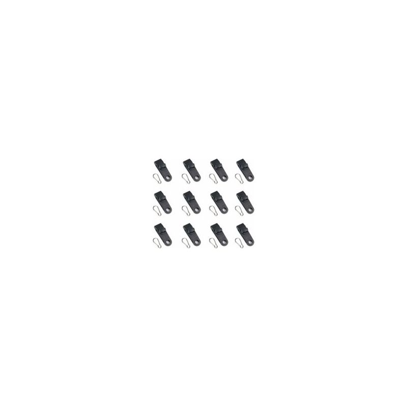Zeltplanenclips, 12 Schwarze Mehrzweckclips, Planenspannclips Mit Crezuo-ösen