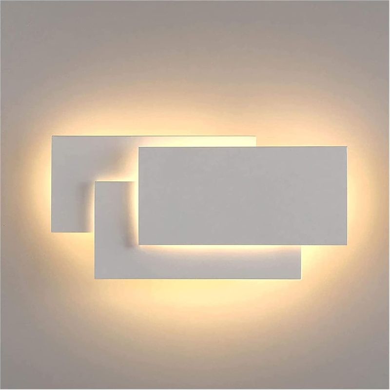 Rustikale 12-w-led-wandleuchte Aus Aluminium Mit Holzkieseln, Geeignet Für Schlafzimmer Und Flur