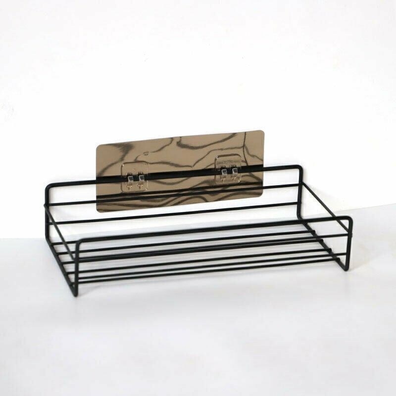 Selbstklebendes Badezimmerregal, Duschablage Ohne Bohren, Rechteckiger Duschorganizer, Duschkorb Aus Metall Fürs Badezimmer, Crezuo Küche