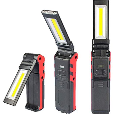 Wiederaufladbare Usb-arbeitsscheinwerferlampe, Cob-taschenlampe, Led-inspektionsleuchte Mit Magnetfuß Für Campinglampe Für Garage, Camping, Notfall (1 Pc)