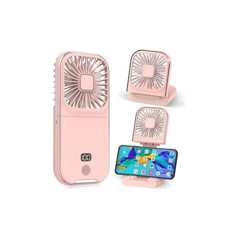 Mini-tragventilator, Usb-aufladbar, Leise Und Kompakt, Ideal Für Büro, Zuhause, Outdoor Und Zum Schlafen, Rosa Crezuo