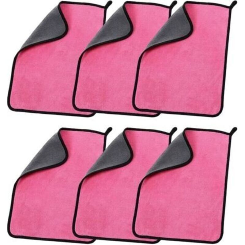 Crezuo 500 G/m² Mikrofasertücher Für Die Autoreinigung, Schnelltrocknendes Mikrofasertuch, Ideal Zum Polieren, Wachsen Und Für Die Fahrzeugpflege, Besonders Saugfähig, 30 X 30 Cm, Rosa