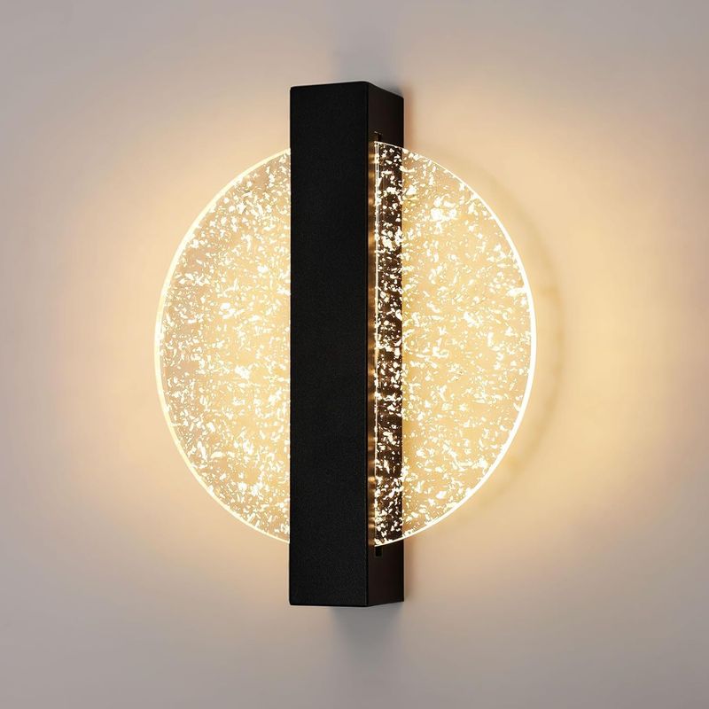Moderne Schwarze 12w Led-wandleuchte, Innenbeleuchtung Für Wohnzimmer, Schlafzimmer, Treppenhaus Und Flur