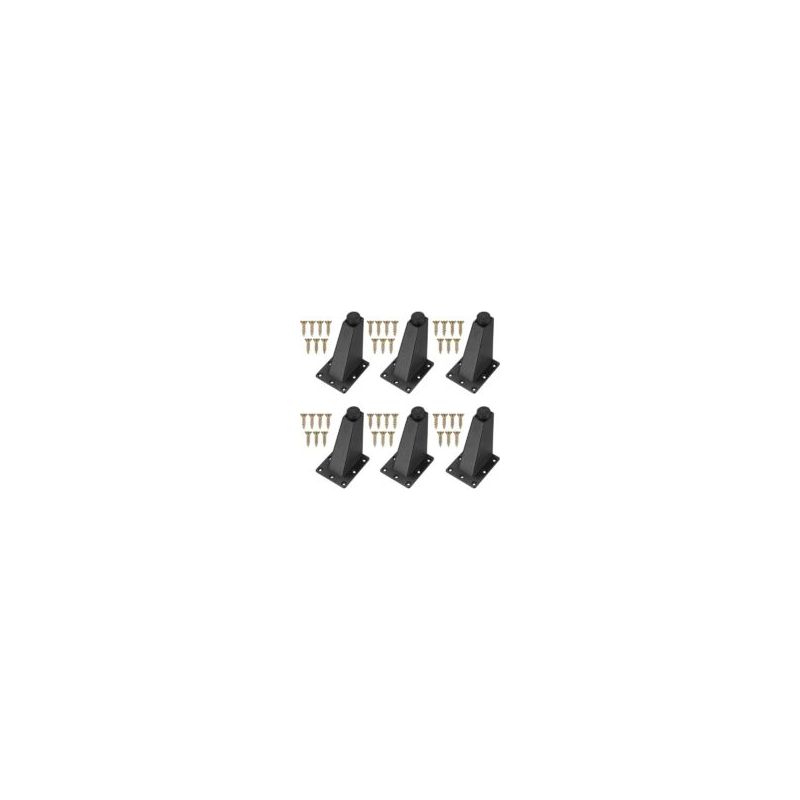 6er-set Verstellbare Möbelfüße, Schwarze Metall-tischbeine, Für Tische, Schränke, Küchen, Sofas, Schreibtische, 92 Mm Crezuo
