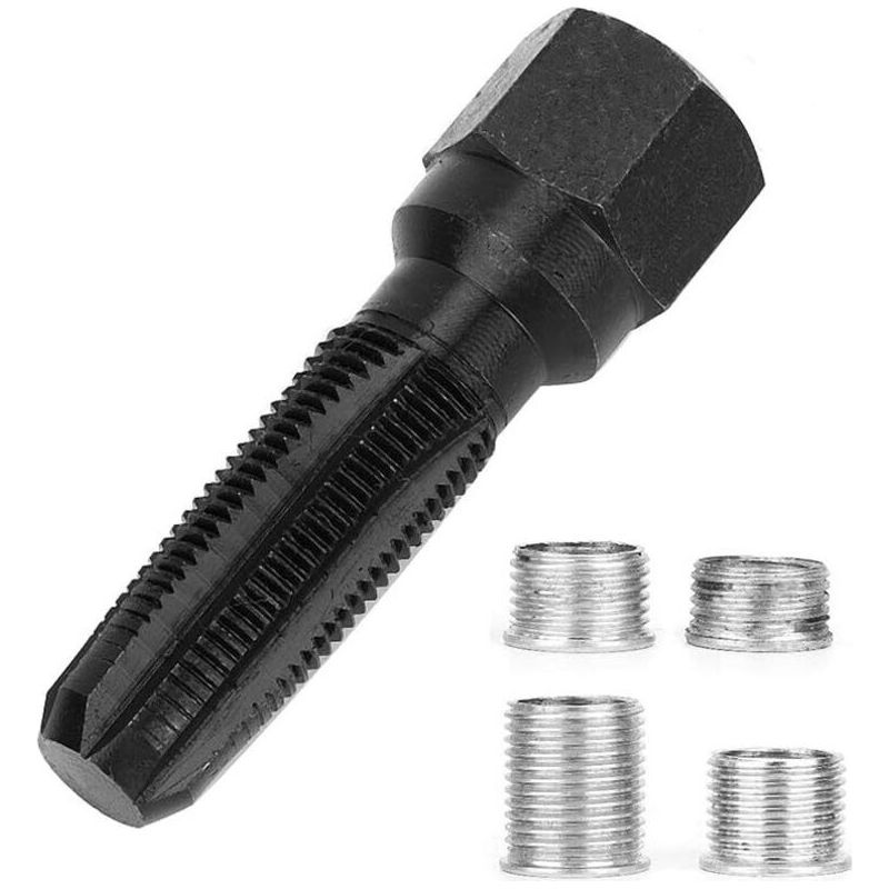 Gewindereparaturset, 14 Mm M-14 1,25 Stahl, Werkzeug Zur Reparatur Von Zündkerzengewinden, Gewinderegenerator, Crezuo