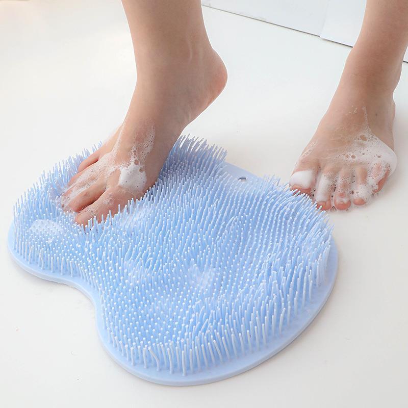 Fußschrubber Für Dusche, Fußreinigungs- Und Massagematte Mit Rutschfesten Saugnäpfen, Fußschrubbermatte Für Dusche Und Badewanne (blau)