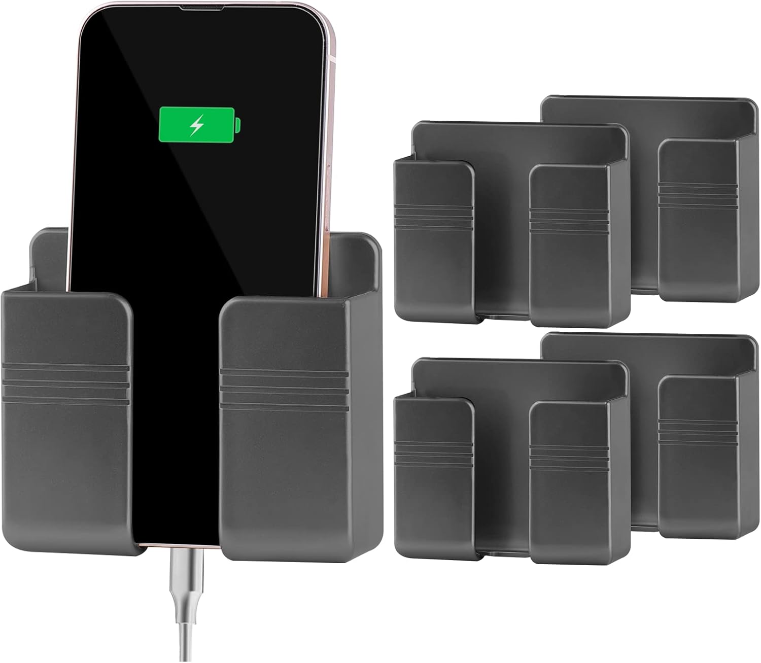 4er-set Wandhalterungen Für Handys, Handyständer Mit Öffnung Für Datenkabel/selbstklebend. Handyhalterung Zum Duschen/laden. Kompatibel Mit Iphones.