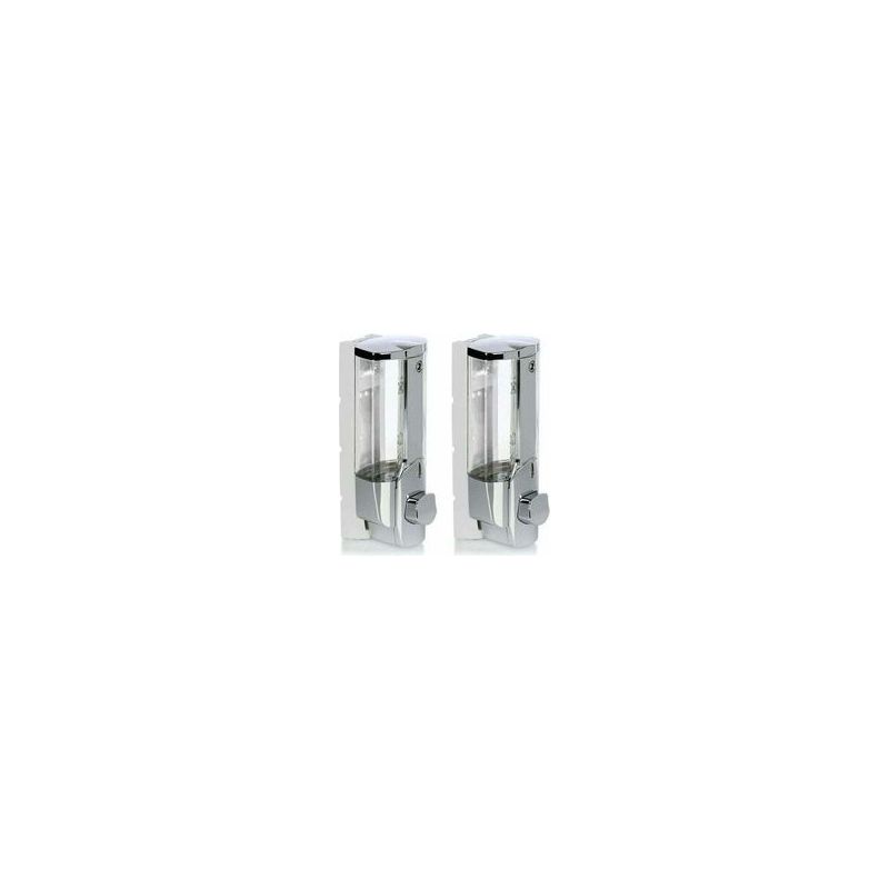 Set Mit 2 Wandseifenspendern, Nachfüllbarer Wandseifenspender, Seifenspender Für Duschgel Und Shampoo, Chrom Crezuo