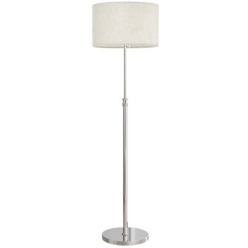Stehlampe Mit Fernbedienung, Höhenverstellbar, Stoffschirm, Metallgestell, Dimmbar, Fußschalter, Beige