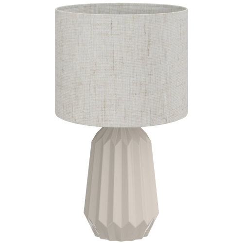 Nachttischlampe Mit Leinenschirm, Schreibtischlampe Mit Kippschalter, Beige Tischleuchte 22 X 22 X 39 Cm