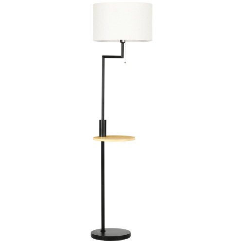 Stehlampe Mit Regal, Stehlampe Aus Stahl In Cremefarbe 40w Mit Usb-anschluss, Durchmesser 40 X Höhe 168 Cm, Leuchtmittel Nicht Enthalten