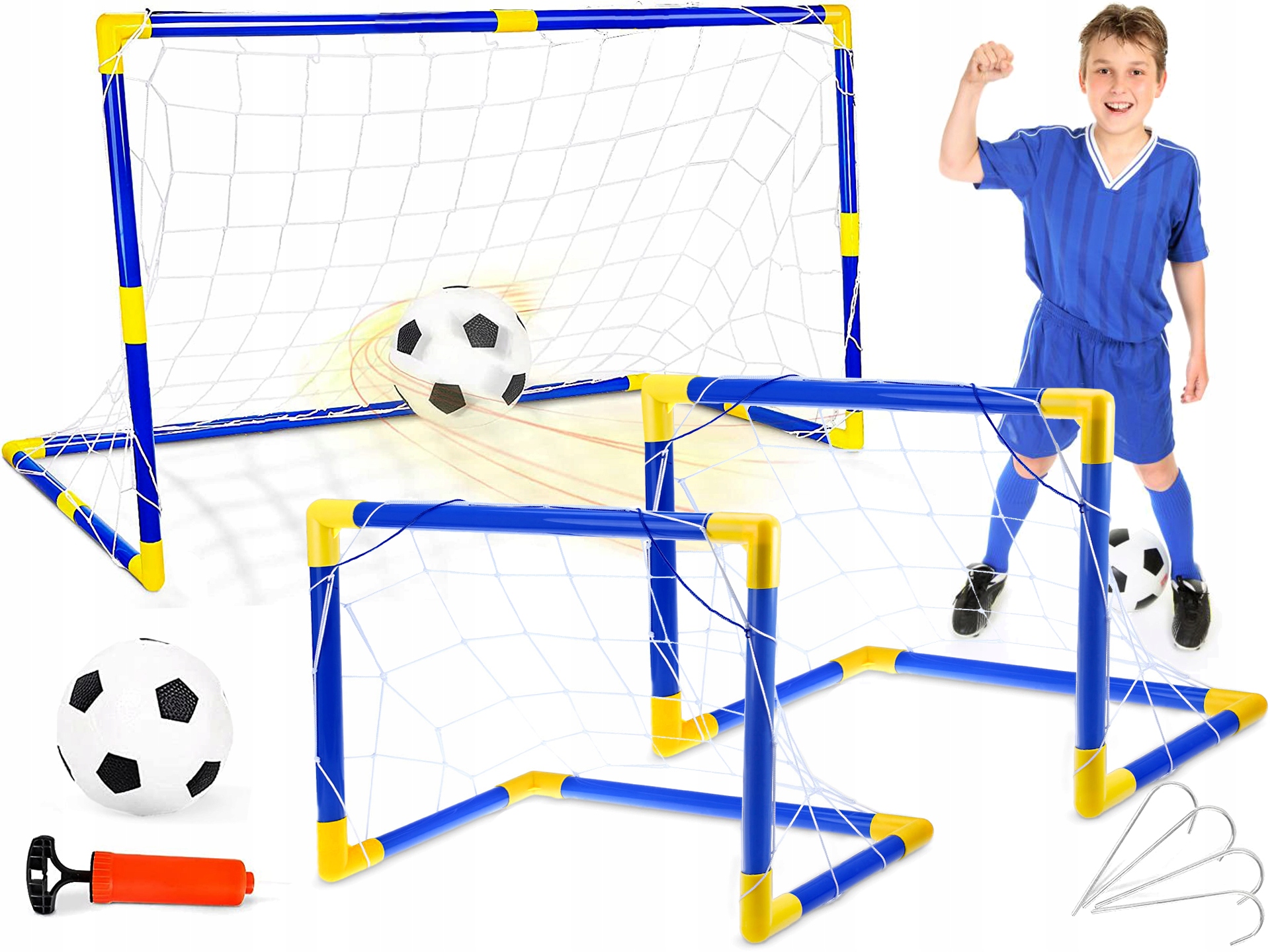 Großes Tor Oder 2 Kleine, Tragbare Tore – 2-in-1-fußballset + Ballpumpe