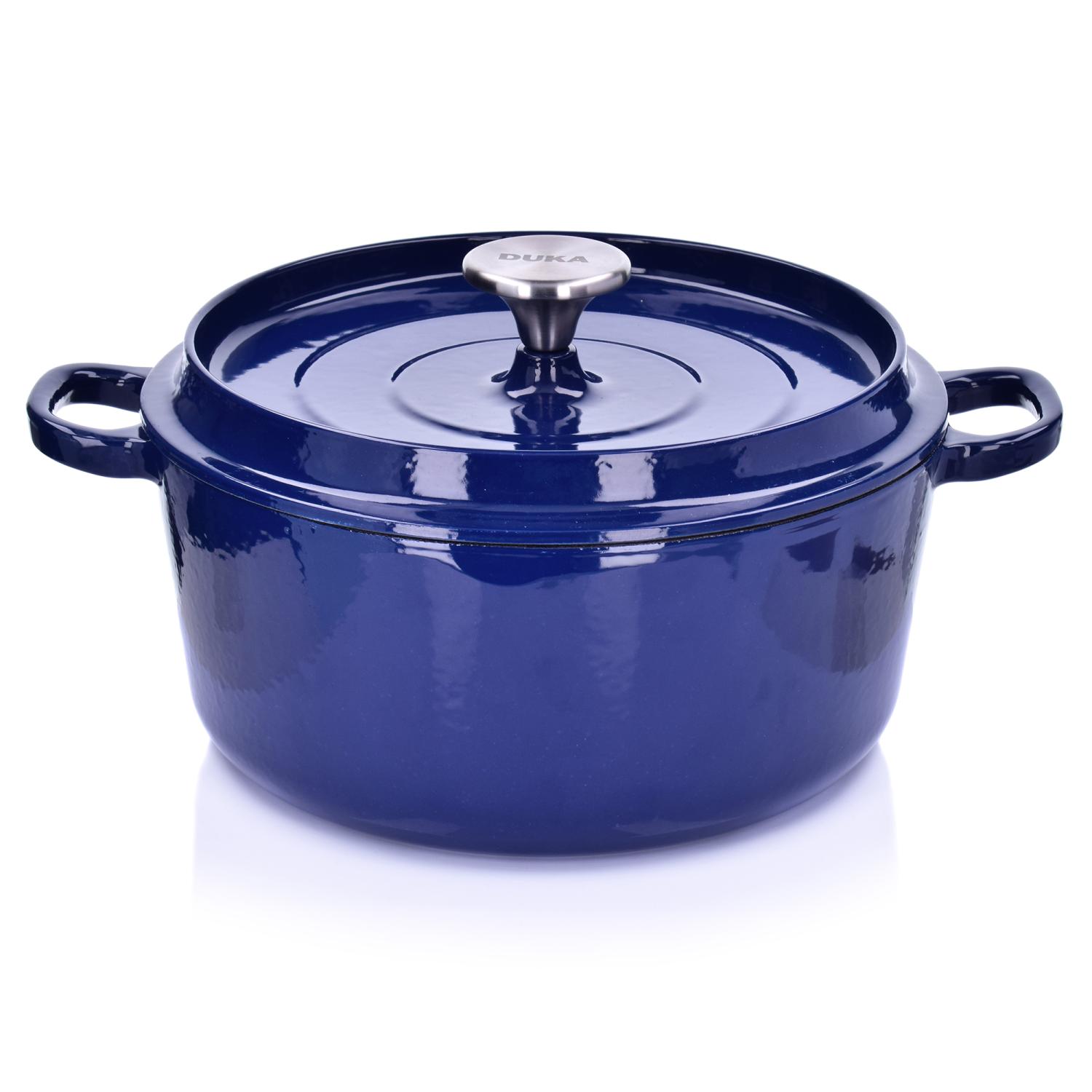 Gusseiserner Topf 4,2 L, Marineblau, Für Backofen Und Induktion, Björn Duka