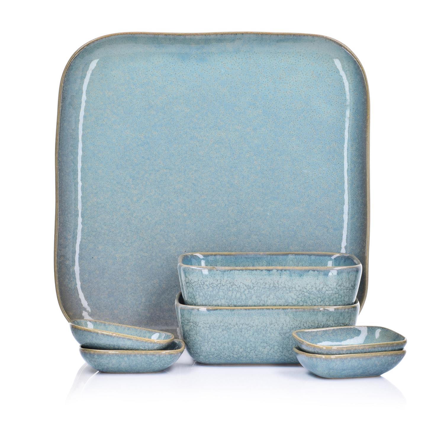 Thora Shusi Set, 7-teilig, 26,5 X 26,5 Cm, Blau