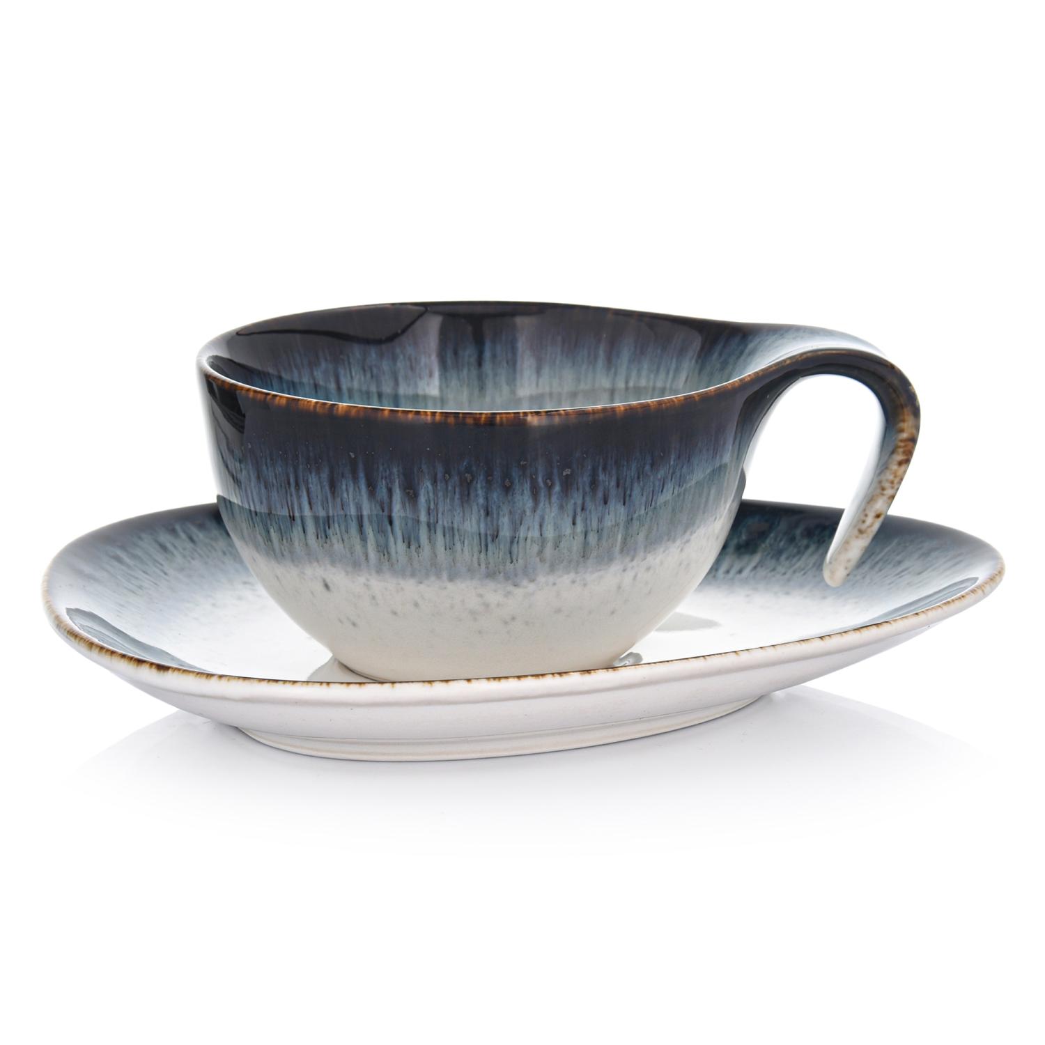 Tasse Mit Untertasse, 150 Ml, Porzellan, Für Cappuccino, Dim Duka