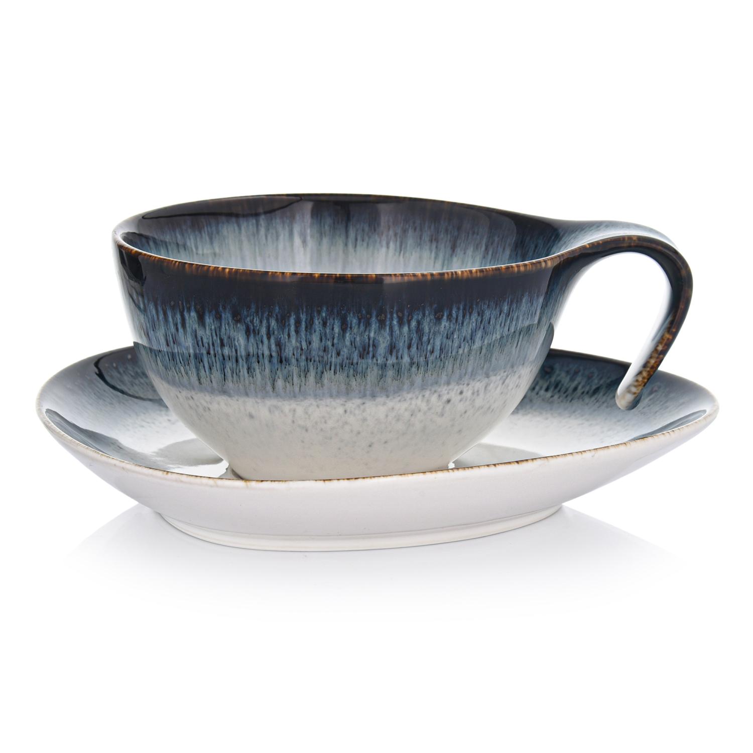 Duka Time Dim Tasse Und Untertasse 350 Ml Mehrfarbiges Porzellan