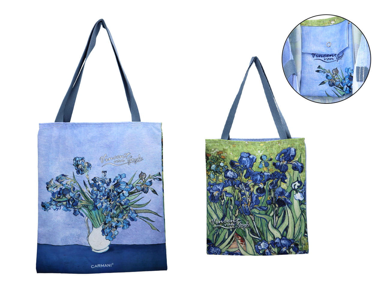 Carmani, Schultertasche, Für Einkäufe Bis 5 Kg – Van Gogh/iris, Mix