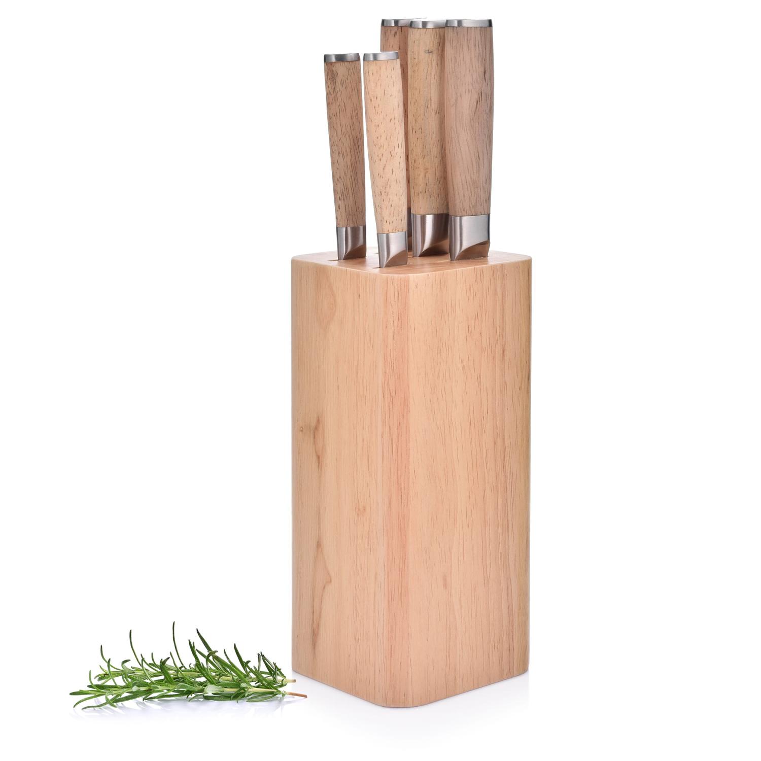 Professionelles Messerset Im Holzblock, 5 Elemente, Snitt Duka