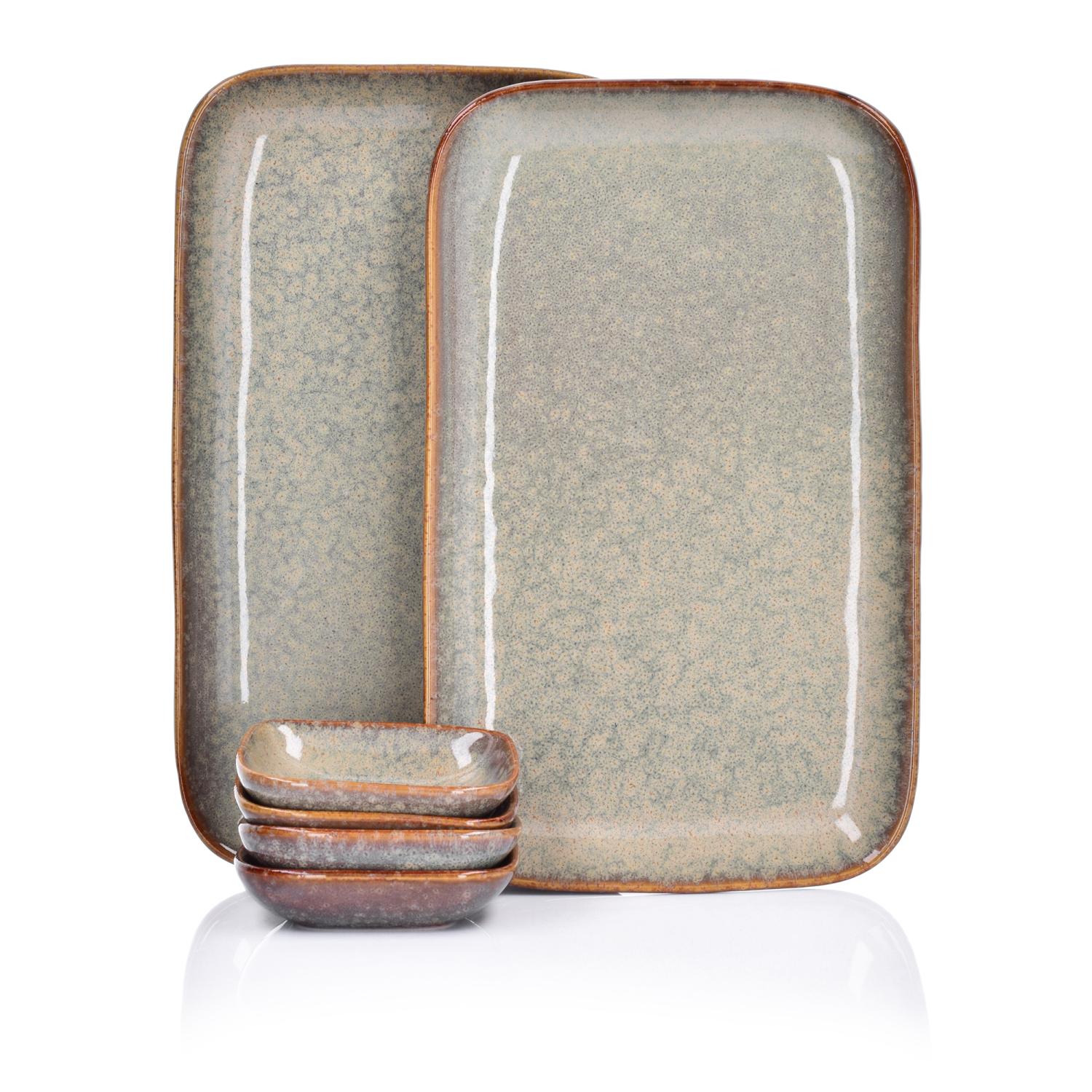Thora-shushi-set, 6-teilig, 24 X 14,5 Cm, Braun