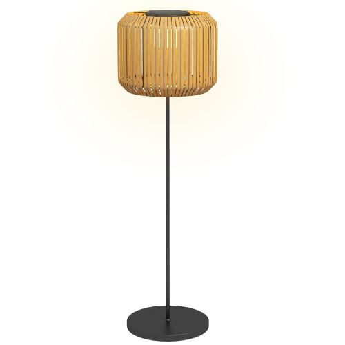 Led-solarleuchte Für Den Garten, Warmweißes Licht, Lichtsensor, Wasserdicht, Stahl-stehlampe Für Rasen Und Außenbereich