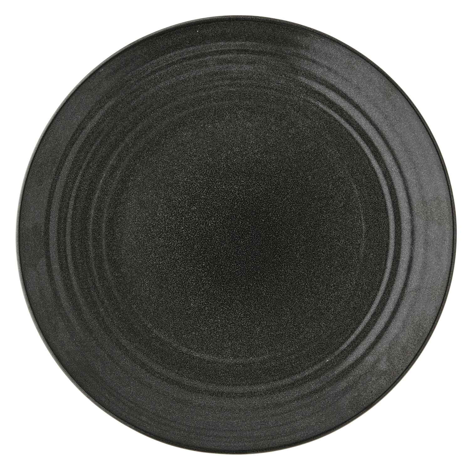 Steingut-speiseteller 27 Cm Dunkelgrau Rund Sandsten Duka